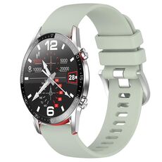 Per Huawei Watch GT2 42mm 20mm Cinturino in silicone con fibbia in argento lucido liquido (verde)