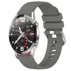 Per Huawei Watch GT2 42mm 20mm Cinturino in silicone con fibbia argento lucido liquido (grigio scuro)