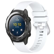 Per Huawei Watch 2 Cinturino in silicone con fibbia in argento lucido liquido da 20 mm (bianco)