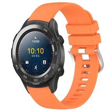 Per Huawei Watch 2 Cinturino in silicone con fibbia in argento lucido liquido da 20 mm (arancione)