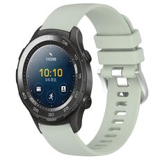 Per Huawei Watch 2 Cinturino in silicone con fibbia in argento lucido liquido da 20 mm (verde)
