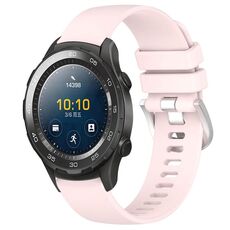Per Huawei Watch 2 cinturino in silicone con fibbia in argento lucido liquido da 20 mm (rosa)