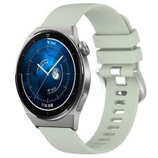Per Huawei Watch GT3 Pro 43mm 20mm Cinturino in silicone con fibbia argento lucido liquido (verde)