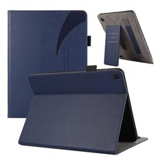 Custodia per tablet in pelle con ventosa per Samsung Galaxy Tab S5e T720 (blu scuro)