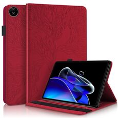 Custodia per tablet in pelle goffrata Realme Pad SE serie Tree Life (rossa)