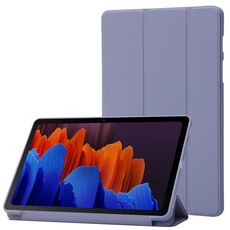 Custodia per tablet in pelle di silicone con supporto a 3 pieghe per Samsung Galaxy Tab S9 (viola)