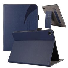 Per OPPO Pad Air Litchi Texture Custodia per tablet in pelle con ventosa (blu scuro)
