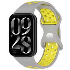 Per cinturino in silicone con fibbia a farfalla bicolore Xiaomi Mi Band 8 (grigio giallo)