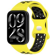 Per cinturino in silicone con fibbia a farfalla bicolore Xiaomi Mi Band 8 (giallo nero)