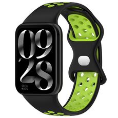 Per cinturino in silicone con fibbia a farfalla bicolore Xiaomi Mi Band 8 (nero verde)