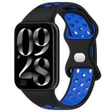 Per cinturino in silicone con fibbia a farfalla bicolore Xiaomi Mi Band 8 (nero blu)