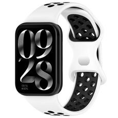 Per Xiaomi Mi Band 8 Pro Cinturino in silicone con fibbia a farfalla bicolore (bianco nero)