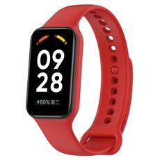 Per Xiaomi Mi Band 8 cinturino in silicone integrato attivo in tinta unita (rosso)
