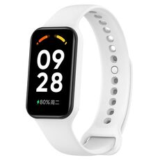 Per Xiaomi Mi Band 8 cinturino in silicone integrato attivo in tinta unita (bianco)
