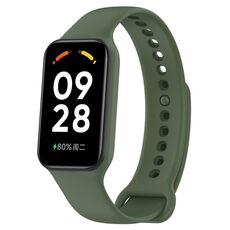 Per Xiaomi Mi Band 8 cinturino in silicone integrato attivo in tinta unita (verde militare)