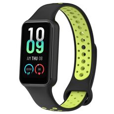 Per Xiaomi Mi Band 8 cinturino sportivo in silicone traspirante attivo bicolore (nero verde)