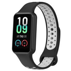 Per Xiaomi Mi Band 8 cinturino sportivo in silicone traspirante attivo bicolore (nero Gary)