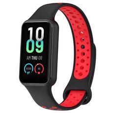 Per Xiaomi Smart Band 8 cinturino sportivo in silicone traspirante attivo bicolore (nero rosso)