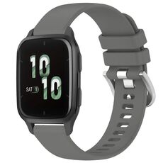 Per cinturino in silicone con fibbia in argento lucido liquido Garmin Venu SQ2 (grigio)