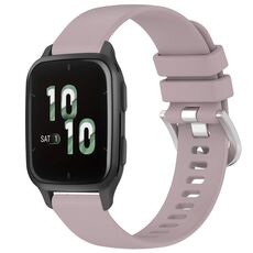 Per cinturino in silicone con fibbia in argento lucido liquido Garmin Venu SQ2 (viola)