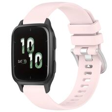 Per cinturino in silicone con fibbia argento lucido Garmin Venu SQ2 (rosa)
