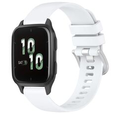 Per cinturino in silicone con fibbia argento lucido Garmin Venu SQ2 (bianco)