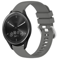 Per Garmin Vivomove Sport cinturino in silicone con fibbia argento lucido liquido (grigio)