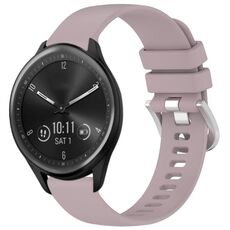 Per Garmin Vivomove Sport cinturino in silicone con fibbia argento lucido liquido (viola)