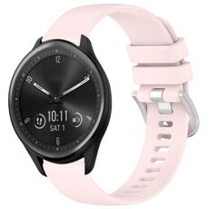 Per cinturino in silicone Garmin Vivomove Sport liquido lucido argento con fibbia (rosa)