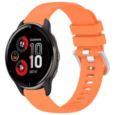 Per cinturino in silicone con fibbia argento lucido Garmin Venu 2 Plus (arancione)