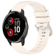 Per cinturino in silicone con fibbia argento lucido liquido Garmin Venu 2 Plus (Starlight)