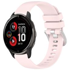 Per cinturino in silicone con fibbia in argento lucido liquido Garmin Venu 2 Plus (rosa)