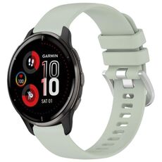 Per cinturino in silicone con fibbia argento lucido Garmin Venu 2 Plus (verde)