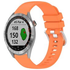 Per cinturino in silicone con fibbia in argento lucido liquido Garmin Approach S40 (arancione)