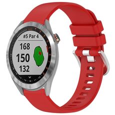 Per cinturino in silicone con fibbia in argento lucido Garmin Approach S40 Liquid (rosso)
