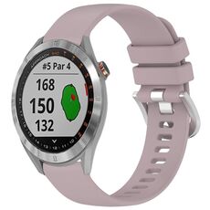 Per cinturino in silicone con fibbia in argento lucido liquido Garmin Approach S40 (viola)