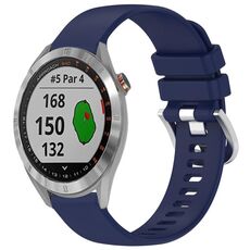 Per cinturino in silicone con fibbia argento lucido Garmin Approach S40 (blu scuro)