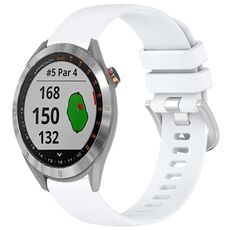 Per cinturino in silicone con fibbia in argento lucido liquido Garmin Approach S40 (bianco)