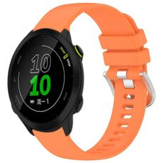 Per cinturino in silicone con fibbia argento lucido liquido Garmin Forerunner 158/55 (arancione)
