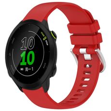 Per cinturino in silicone con fibbia in argento lucido liquido Garmin Forerunner 158/55 (rosso)