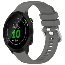 Per Garmin Forerunner 158/55 cinturino in silicone con fibbia argento lucido liquido (grigio)
