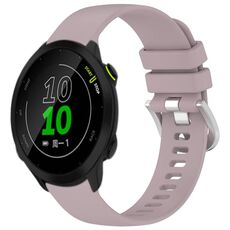 Per Garmin Forerunner 158/55 cinturino in silicone con fibbia argento lucido liquido (viola)