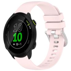 Per cinturino in silicone con fibbia in argento lucido liquido Garmin Forerunner 158/55 (rosa)