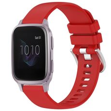 Per cinturino in silicone con fibbia in argento lucido Garmin Venu / Venu SQ Liquid (rosso)