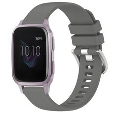 Per cinturino in silicone con fibbia in argento lucido Garmin Venu / Venu SQ Liquid (grigio)