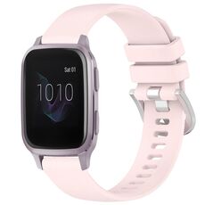 Per cinturino in silicone con fibbia in argento lucido Garmin Venu / Venu SQ Liquid (rosa)