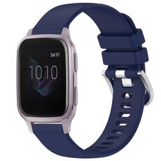 Per cinturino in silicone con fibbia argento lucido Garmin Venu / Venu SQ Liquid (blu scuro)