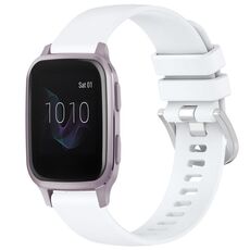 Per cinturino in silicone con fibbia in argento lucido Garmin Venu / Venu SQ Liquid (bianco)
