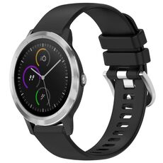 Per Garmin Vivomove3 / Garminmove3 cinturino in silicone con fibbia argento lucido liquido (nero)
