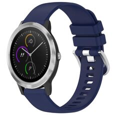 Per Garmin Vivomove3 / Garminmove3 cinturino in silicone con fibbia argento lucido liquido (blu scuro)